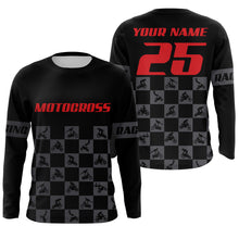 Load image into Gallery viewer, Custom motocross jersey UPF30+ kids men women dirt bike MX racing flag pattern motorcycle off-road NMS1025