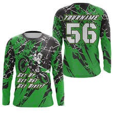 Load image into Gallery viewer, Get Dirty Personalized Motocross Jersey UPF30+ Green Dirt Bike Racing Motorcycle Long Sleeves NMS1253