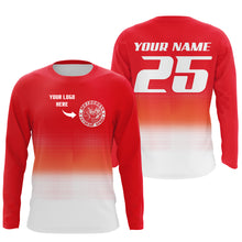 Load image into Gallery viewer, Custom logo motorcycle racing jersey UPF30+ adult kid orange motocross off-Road dirtbike riders NMS1018