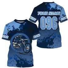 Load image into Gallery viewer, Custom Motocross racing jersey UV protective blue dirt bike for youth men women motorcycle shirt PDT25