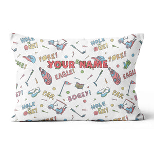 Colorful Funny Golf Elements Custom Throw Pillow Personalized Golf Gifts LDT1141