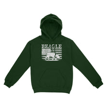 Load image into Gallery viewer, Beagle Dog American Flag Shirt, Mens Beagle Gift, Dog Lover, Hunting Dog Standard Hoodie FSD2345D01