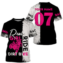 Load image into Gallery viewer, Motocross jersey custom youth women men UPF30+ pink racing Real Girl Ride Dirt Bike off-road shirt PDT297