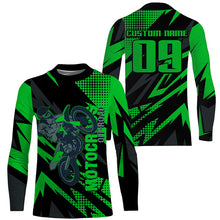 Load image into Gallery viewer, Green UV Custom Motocross Jersey Kid Adult Off-road Dirt Bike Long Sleeves MX Racing Jersey NMS1223