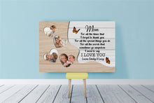 Load image into Gallery viewer, Thank You Mom Personalized Canvas Thoughtful Mother's Day Gift Custom Photo Collage for Best Mom Ever N2538