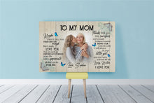 Load image into Gallery viewer, Personalized Mom Canvas - To My Mom Mother's Day Butterfly Gift, I Love You Mom Birthday Christmas| N2457