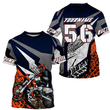 Load image into Gallery viewer, Orange custom name&amp;number MX racing jersey kids men women Motocross UV dirt bike shirt motorcycle PDT138