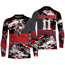 Load image into Gallery viewer, Personalized Red BMX jersey for adult kid UPF30+ riding shirt Off-road cycling gear bicycle clothes| SLC82
