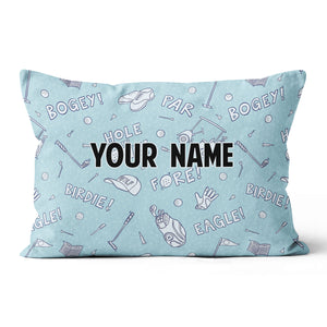Blue Funny Golf Elements Custom Throw Pillow Personalized Golf Gifts LDT1142