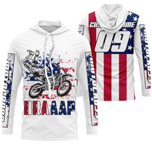 Load image into Gallery viewer, US flag Brap custom motocross jersey kid men women UPF30+ dirt bike Patriotic offroad motorcycle NMS964