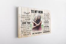 Load image into Gallery viewer, Personalized Canvas| To My Mom I Love You| Birthday Gift for Her, Mother, Mom| Thoughtful Gift on Mother's Day, Christmas| N1505