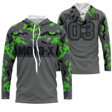 Load image into Gallery viewer, Green youth Motocross jersey for boys girls custom UPF30+ MX camo racing off-road motorcycle shirt PDT76