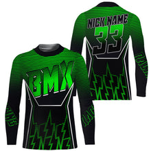 Load image into Gallery viewer, Green adult kid BMX jersey UPF30+ Custom extreme bike shirt cycling gear bicycle motocross racewear| SLC52