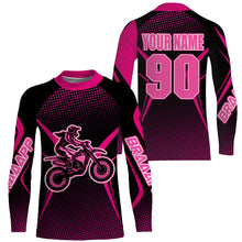 Load image into Gallery viewer, Custom womens motocross jersey UV protect kid&amp;adult pink dirt bike girl MX off-road long sleeve| NMS889