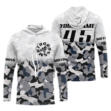 Load image into Gallery viewer, Customizable dirt bike jersey youth adult kid UPF30+ Motocross white camo racing motorcycle shirt PDT83