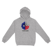 Load image into Gallery viewer, Texas flag sunflower customized name patriot Texas state flag Hoodie D03 NQS2495