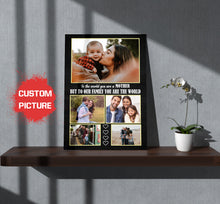 Load image into Gallery viewer, Personalized Mom Canvas| Mother You Are The World Custom Mom Canvas| Mother's Day Gift, Mom Birthday Gift for Mother JC225