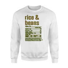 Load image into Gallery viewer, Rice &amp; Beans nutritional facts happy thanksgiving funny shirts - Standard Crew Neck Sweatshirt