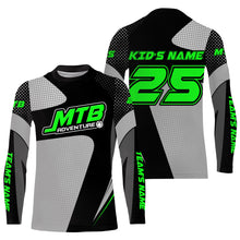 Load image into Gallery viewer, Custom black kid adult MTB gear Lightweight UPF30+ sun shirt Mountain bike shirt Cycling racewear| SLC112