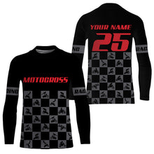 Load image into Gallery viewer, Custom motocross jersey UPF30+ kids men women dirt bike MX racing flag pattern motorcycle off-road NMS1025