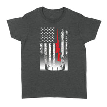 Load image into Gallery viewer, Deer hunting Women's T-shirt USA flag Shirts for Deer hunter - FSD869