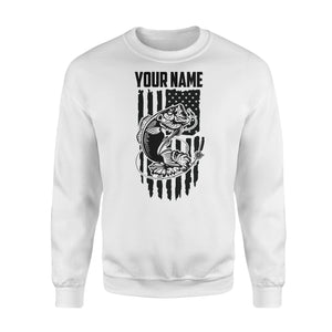 Largemouth bass fishing US American flag personalized patriot shirt D01 NQS1310 - Standard Crew Neck Sweatshirt
