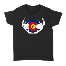 Load image into Gallery viewer, Colorado Flag Elk hunting women's T-shirt - FSD1250D03