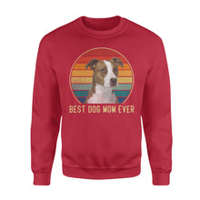 Load image into Gallery viewer, Custom photo best dog mom ever vintage personalized gift crew neck sweatshirt