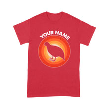 Load image into Gallery viewer, Quail Retro Vintage Sunset Custom Name Shirt, Quail Hunting Shirt, Gift for Quail Lover, Bird Lover Standard T-shirt FSD2350D08