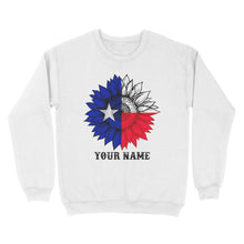Load image into Gallery viewer, Texas flag sunflower customized name patriot Texas state flag Sweatshirt D03 NQS2495