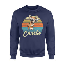 Load image into Gallery viewer, Custom name awesome Chihuahua 1970s vintage retro personalized gift - Standard Crew Neck Sweatshirt
