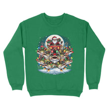 Load image into Gallery viewer, Sweatshirt - Nine Bass fish as Santa's Reindeer