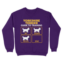 Load image into Gallery viewer, Yorkshire Terrier Standard Sweatshirt | Funny Guide to Training dog - FSD2411D08