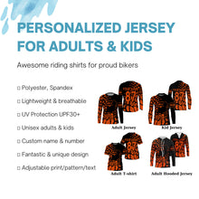 Load image into Gallery viewer, Motocross for Life custom jersey kid&amp;adult UPF30+ MX racing off-road orange dirt bike racewear| NMS937