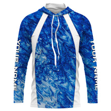 Load image into Gallery viewer, Men's Fishing Blue Sea Camo Shirts Sun Protection Outdoor Long Sleeve Gift For Fisherman TTN60
