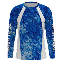 Load image into Gallery viewer, Men's Fishing Blue Sea Camo Shirts Sun Protection Outdoor Long Sleeve Gift For Fisherman TTN60