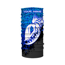 Load image into Gallery viewer, Blue Camo Fish Reaper Skull Custom Long Sleeve Performance Fishing Shirts TTN92