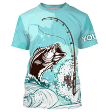 Load image into Gallery viewer, Bass Fishing Custom Long sleeve performance Fishing Shirts, Bass Fishing jerseys | sky blue - TTN32