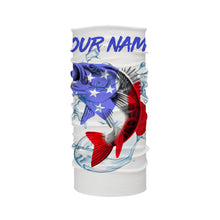 Load image into Gallery viewer, Custom Name Bass Fishing US Flag Performance Fishing Shirt, Bass Fishing Jerseys TATS211