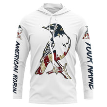 Load image into Gallery viewer, American Robin bird with flag shirt personalized gift for birdwatcher A9