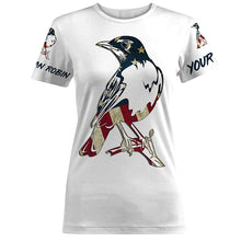 Load image into Gallery viewer, American Robin bird with flag shirt personalized gift for birdwatcher A9