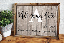 Load image into Gallery viewer, Family signs with names - personalized last name signs canvas