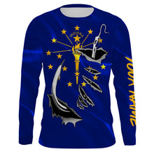 Load image into Gallery viewer, Indiana Flag 3D Fish Hook UV Protection Custom Long Sleeve performance Fishing Shirts IPHW489