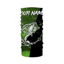 Load image into Gallery viewer, Largemouth Bass Fishing tattoo green camo black Custom name sun protective clothing fishing shirts NQS3302