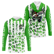 Load image into Gallery viewer, Personalized St Patrick'S Day Bass Long Sleeve Fishing Shirts, Patriotic Bass Fishing Jerseys IPHW5901