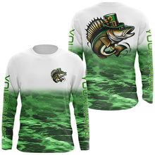 Load image into Gallery viewer, Custom St Patrick'S Day Walleye Long Sleeve Fishing Shirts, St Patty'S Day Walleye Fishing Jerseys IPHW5835