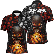 Load image into Gallery viewer, Custom Skull Bowling Mens Polo Shirts Bowling League Team Jerseys Bowling Halloween Outfits IPHW5346
