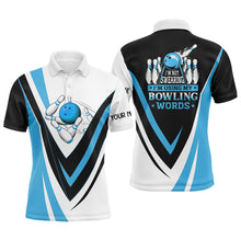 Load image into Gallery viewer, Custom bowling polo shirts for men I'm not swearing, I'm using my bowling words blue bowl shirts NQS6631