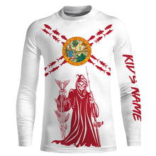 Load image into Gallery viewer, Fishing Fish reaper Custom Florida Flag Fishing Shirts, Florida Long Sleeve performance Fishing Shirts Fishing gifts - NQS2795