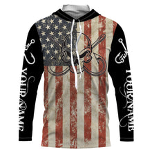 Load image into Gallery viewer, Fish Reaper Fishing American flag patriotic Custom Name 3D All over Printed UV Protection Shirts NQS2988